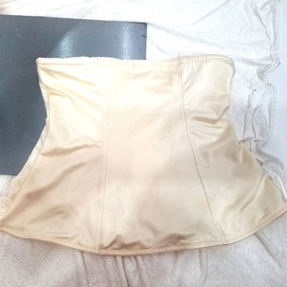 Maidenform Flexees Corset Bodice Bustier Bandeau XL Ivory White Dress Club Party - Picture 2 of 9